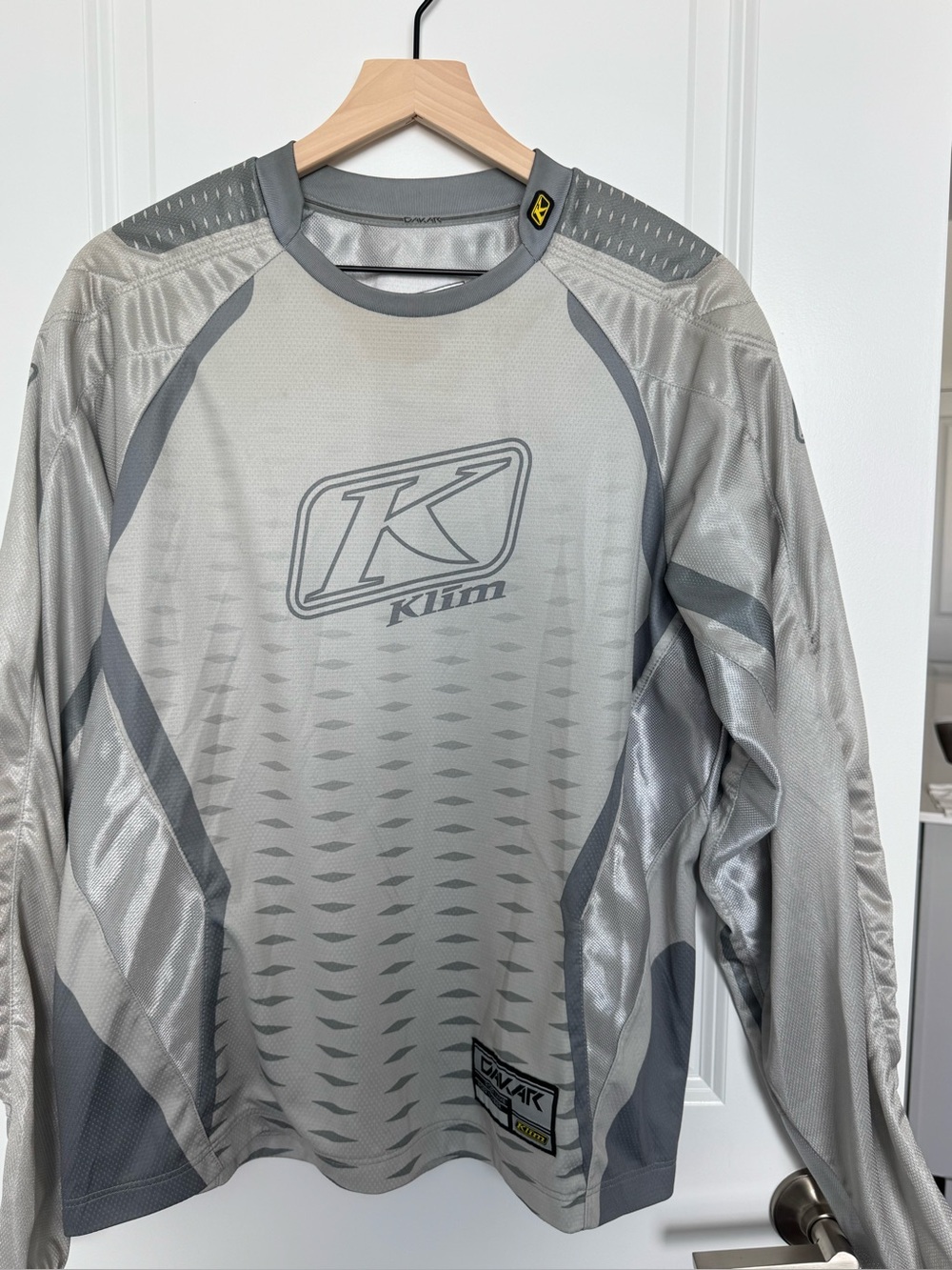 Klim Dakar Off-Road MX Jersey Men M Gray Mesh Padded Elbows Motorcycle